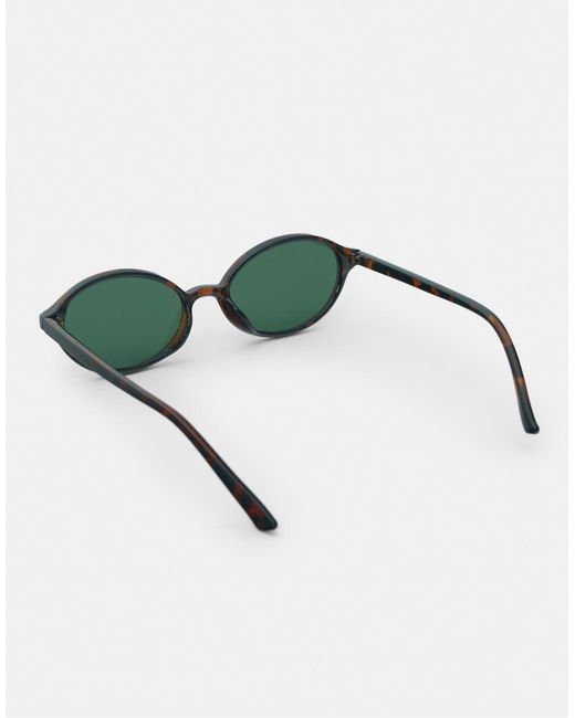 Pull&Bear Green Resin Oval Sunglasses