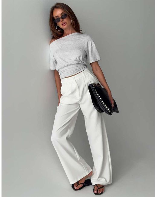 Princess Polly White Archer Tailored High Waisted Trousers