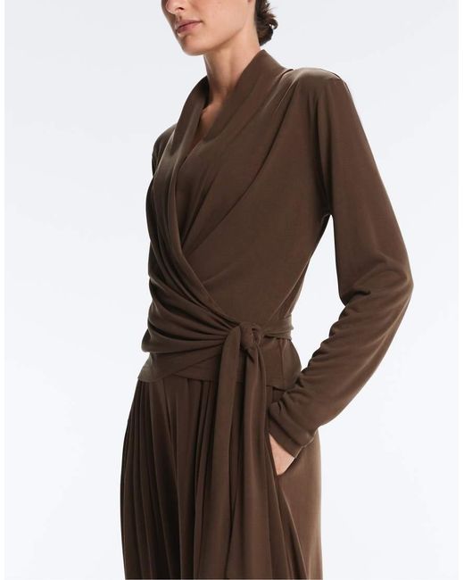 Oysho Brown Modal Blend Crossover T-Shirt