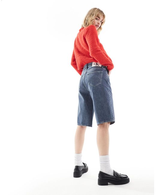 Calvin Klein Blue Unisex 90s Straight Skater Shorts