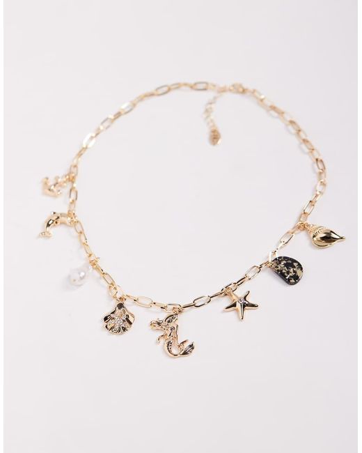 Collar Con Charms De Conchas Y Sirena De 8 Other Reasons de color Natural