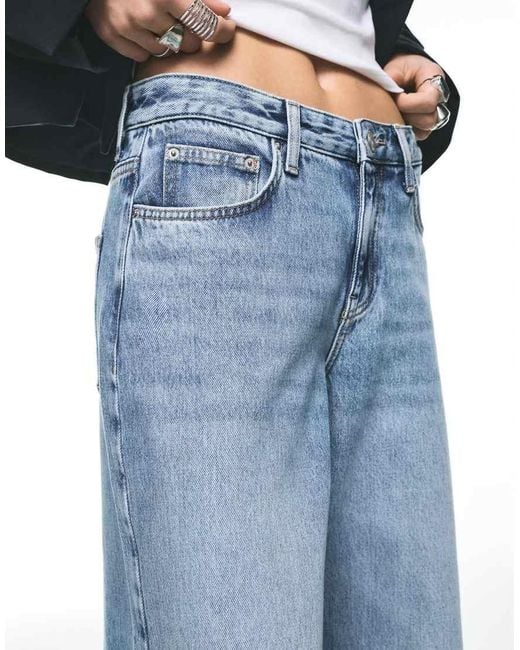 Pull&Bear Blue Low-rise Wide-leg Jeans