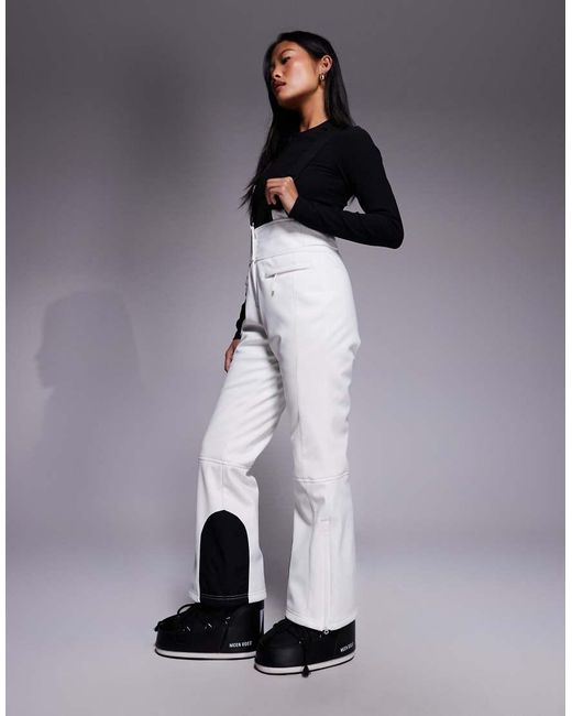 ASOS 4505 Ski & Snow White Asos 4505 Petite Ski Soft Shell Water Repellent Kick Flare Ski Trousers