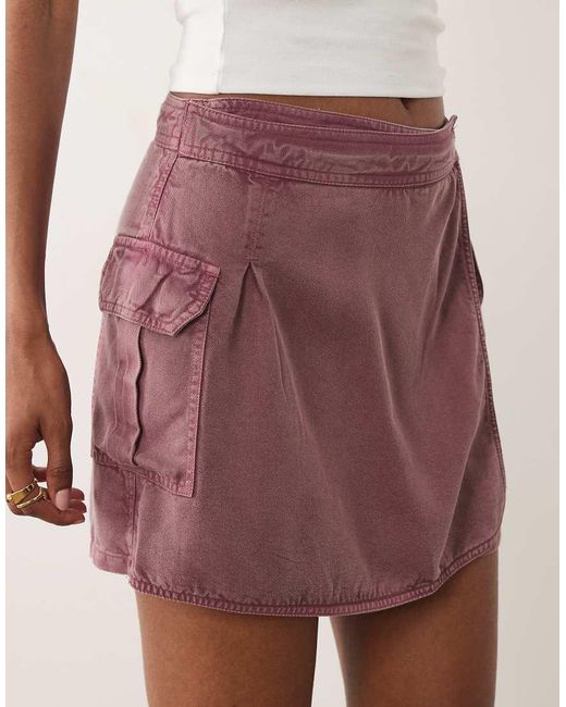 River Island Pink Utility Mini Skort With Wrap Detail