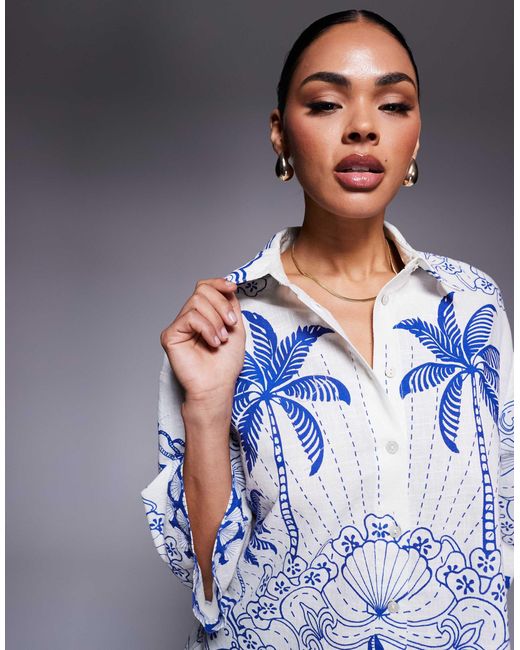 River Island Blue – kastige hemdbluse