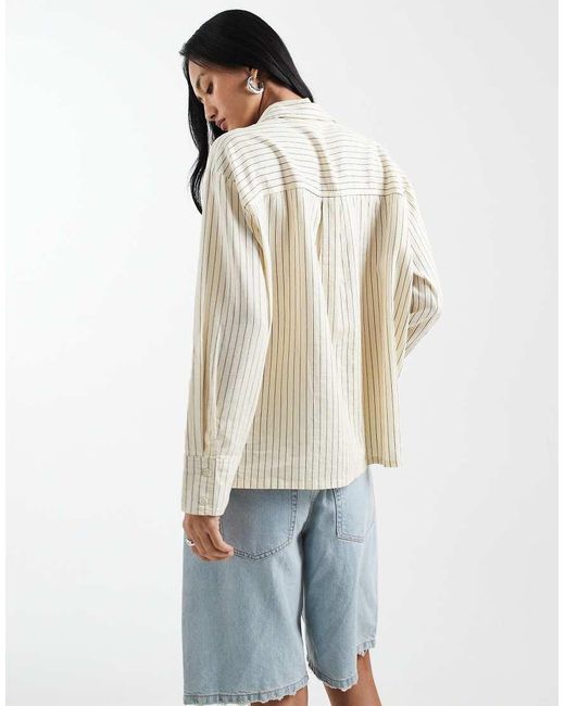 Cotton On Yellow Haven Oversized Dad Shirt Linen Blend