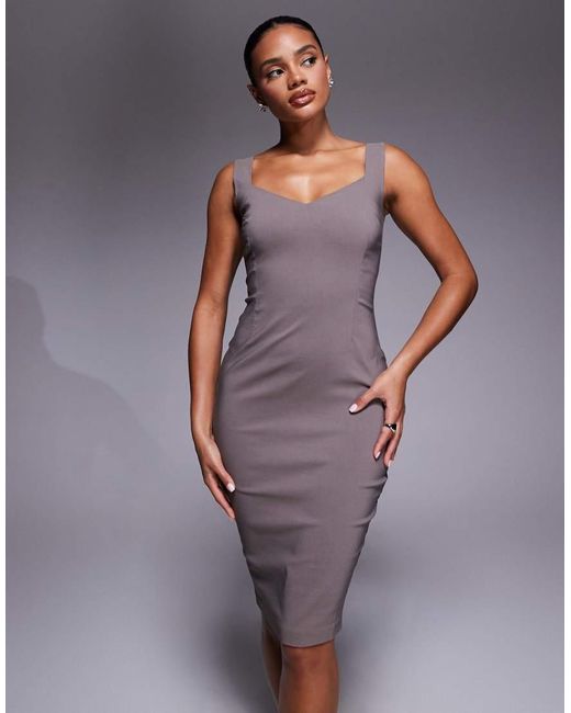 Vesper Purple Bodycon Midi Dress