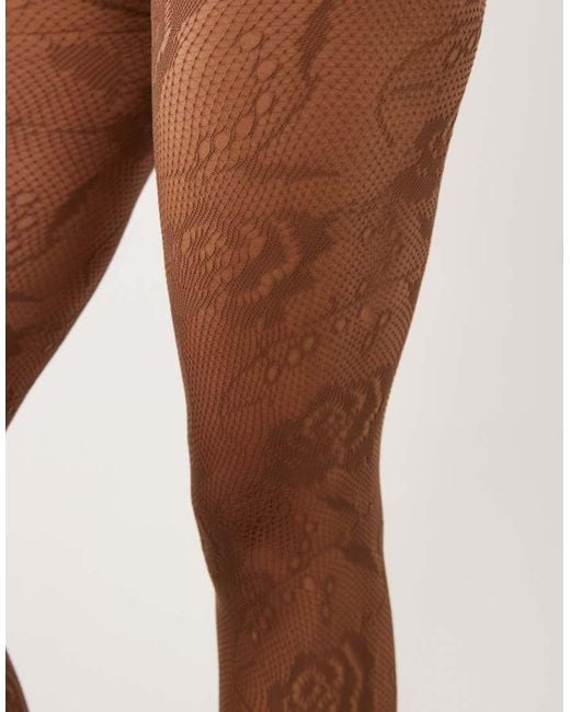 Kaiia White Exclusive Sheer Lace Tights