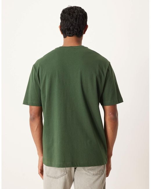 ASOS Green Relaxed T-Shirt With Chest Print for men