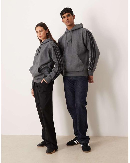Adidas Originals Gray Adidas Sportswear Three Stripe Fleece Hoodie