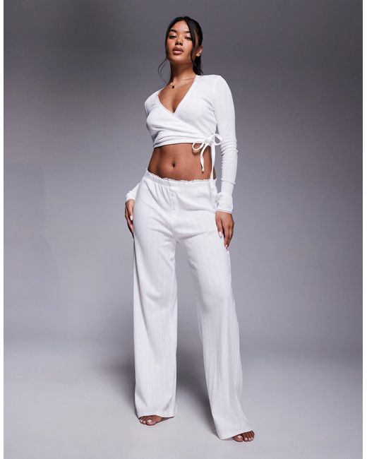 Oh Polly Gray Wrap Lounge Top Co-ord