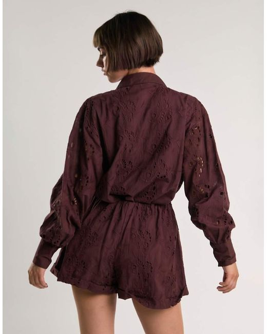 Glamorous Red Cutwork Shorts