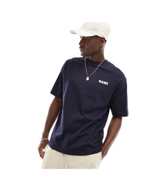 Camiseta holgada con estampado Gant de hombre de color Blue