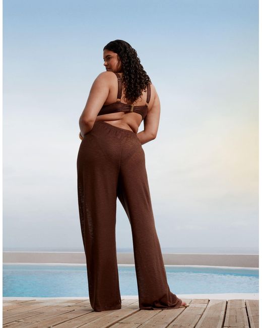 South Beach Blue Knit Beach Trouser