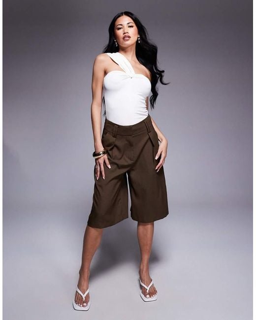 River Island Brown Tailored Bermuda Short
