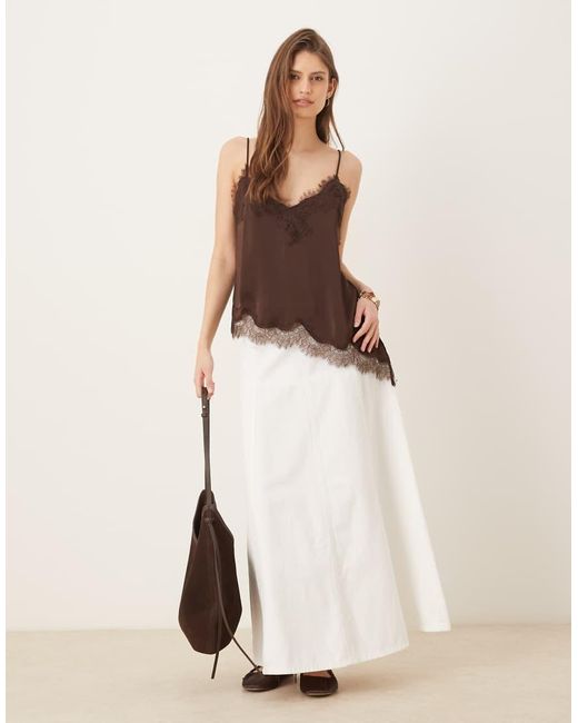 Aware Natural High Rise Denim Maxi Skirt
