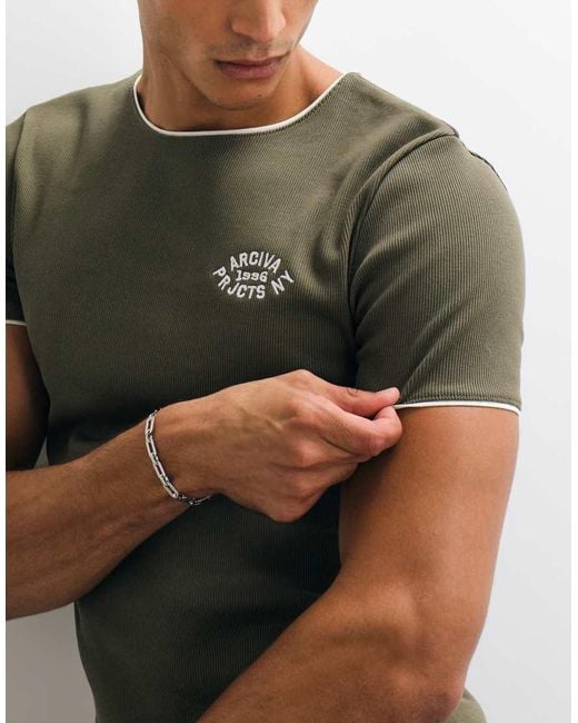 ASOS Green Super Heavyweight Muscle Ringer T-shirt With Chest Graphic for men