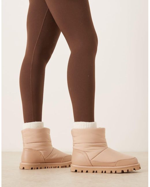 ASOS Natural Audrey Nylon Snow Boots