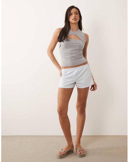 ASOS Gray Jersey Seersucker Shorts