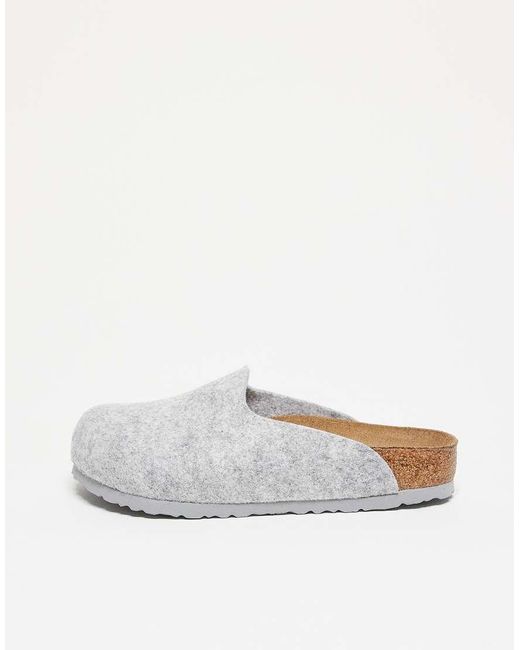 Birkenstock White Amsterdam Felt Clogs