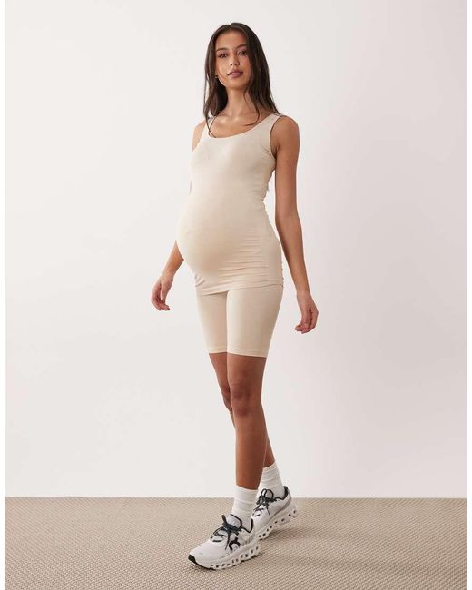Mama.licious White Mamalicious Maternity Seamless Shorts