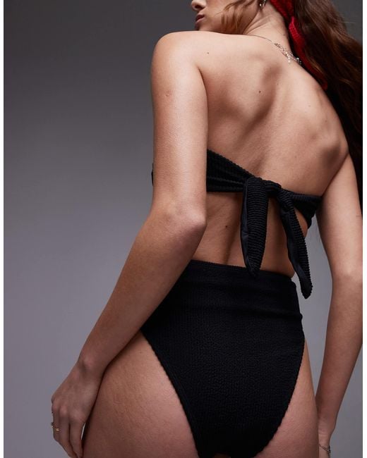 TOPSHOP Black Thailand High Waist Bikini Bottoms