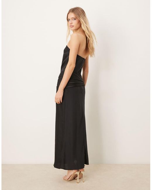 Abercrombie & Fitch Natural Strapless Bow Detail Maxi Dress
