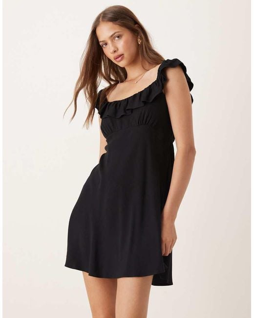 Nobody's Child Natural Libby Frill Sleeve Mini Dress