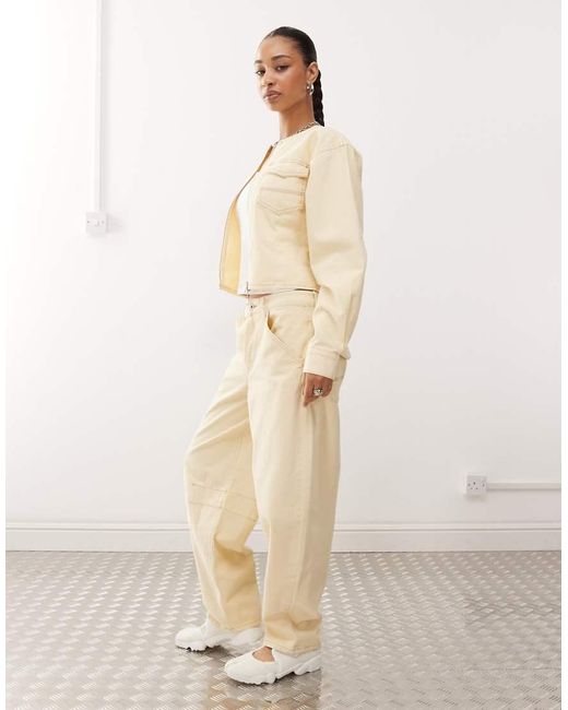Collusion Natural Low Rise Barrel Jean