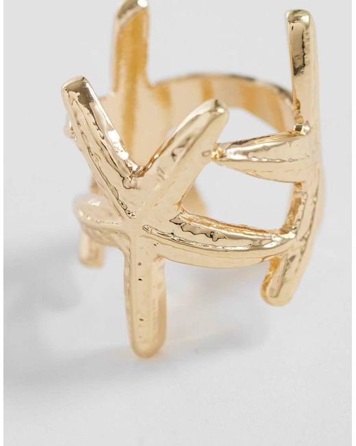 ASOS Metallic Ring With Starfish Design