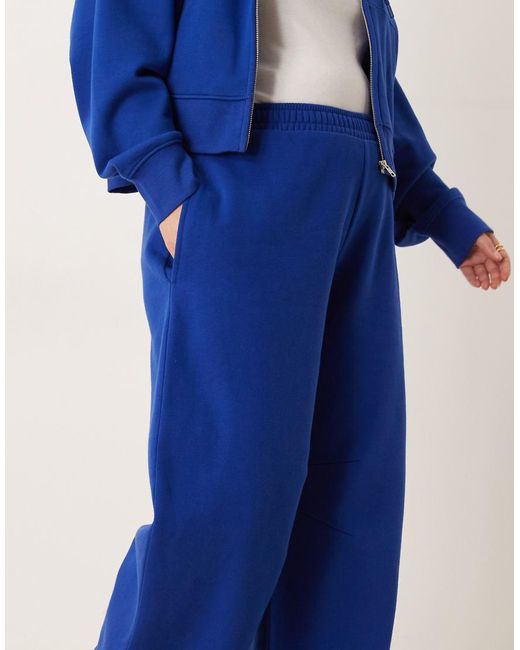 ASOS Blue Asos Design Curve Barrel Leg Brushback Jogger