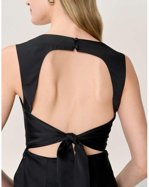 OMNES White Dresses Nova Satin Midi Dress With Open Back
