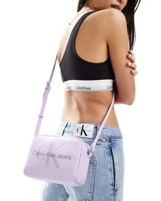 Calvin Klein Logo Camera Bag in Purple Lyst UK