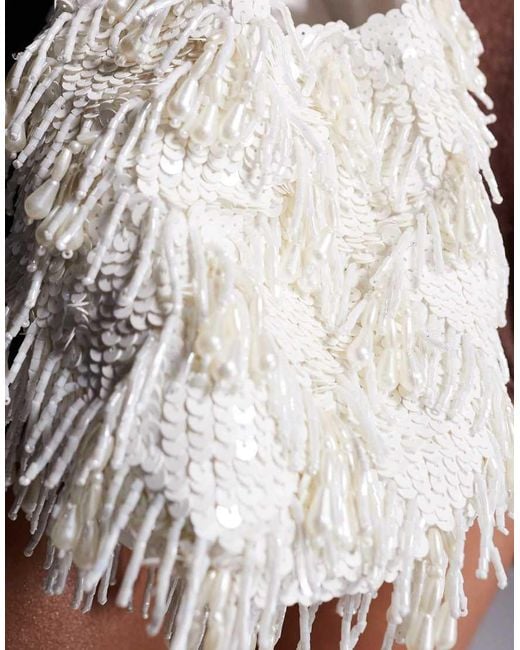 River Island Brown Sequin Tasselled Grab Bag