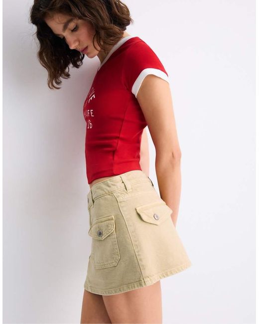 Skort Cargo di Stradivarius in Red