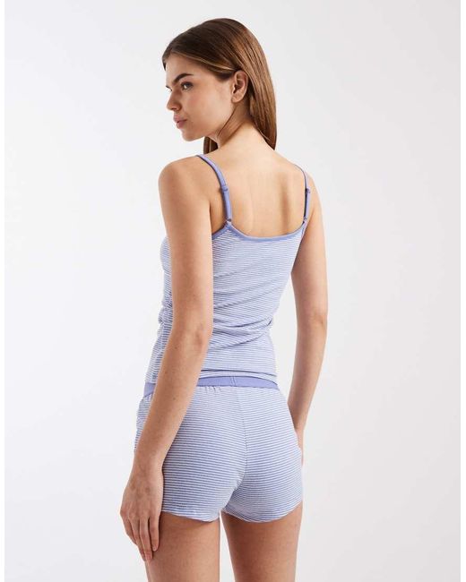 Cotton On Blue Sleep Soft Longline Cami And Boy Shorts Set