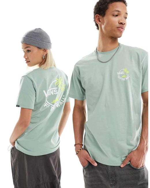 Vans Green Classic Mini Dual Palm Back Print T-shirt