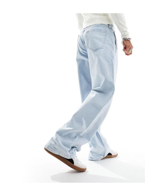 Calvin Klein – loose jeans mit bundfalten in Blue für Herren