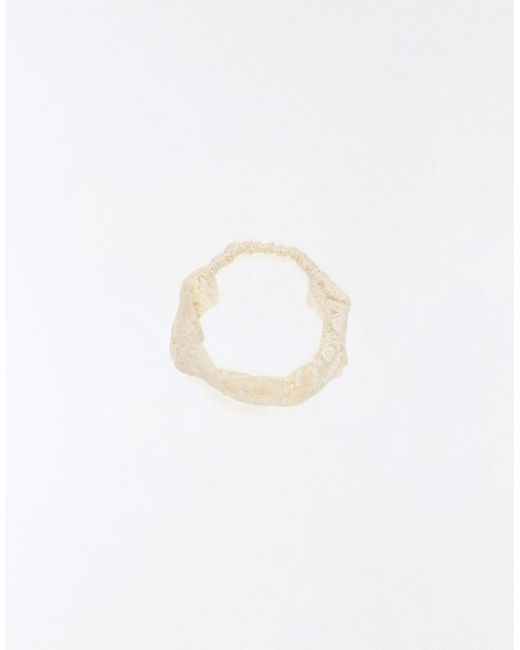 Bershka White Embroidered Hair Band