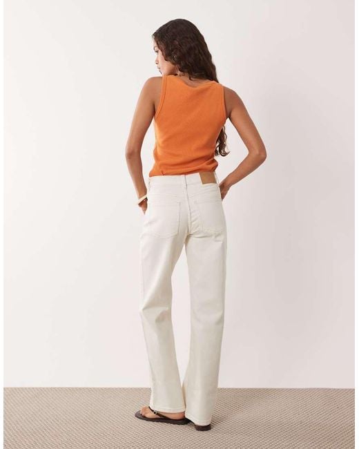 ASOS White Asos Design Petite Comfort Stretch Straight Leg Jeans