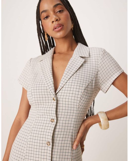 ASOS Natural Collared Mini Shirt Dress