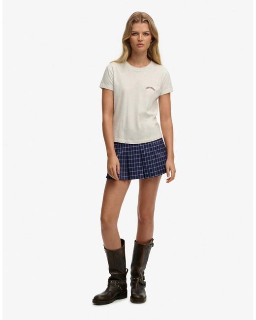 Superdry Blue Mini Pleated Skort