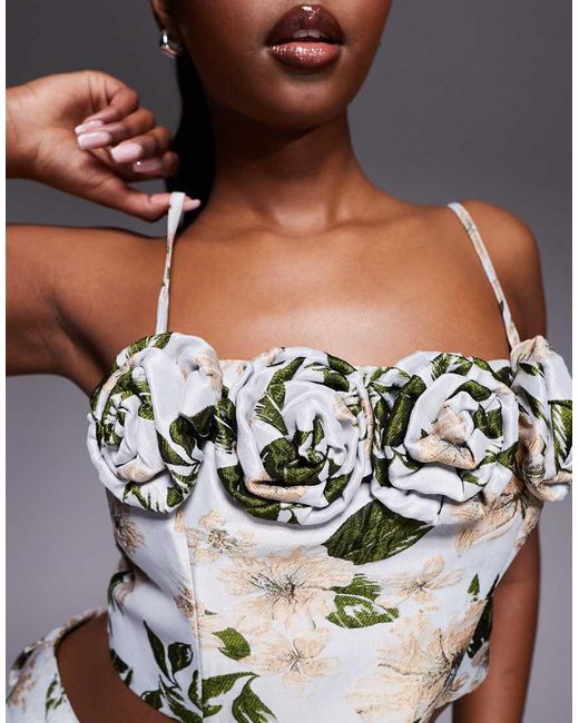 Top Con Estampado De Jacquard Tridimensional De (Parte De Un Conjunto) ASOS de color Gray