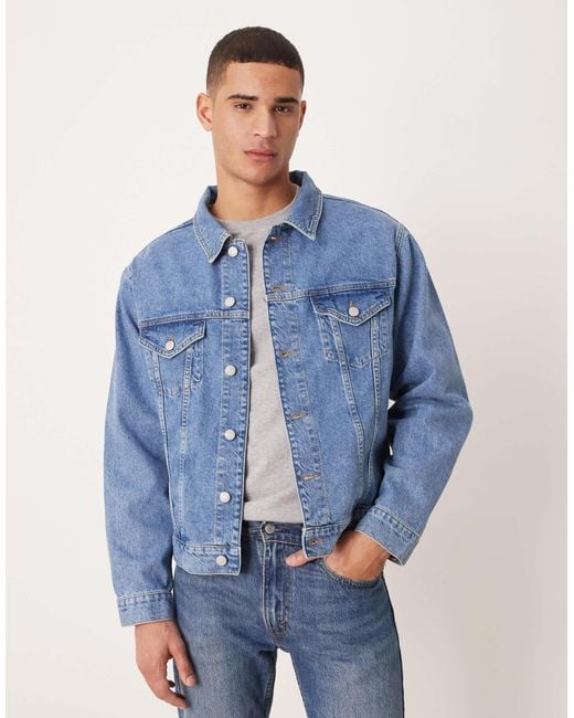ASOS Blue Denim Trucker Jacket for men