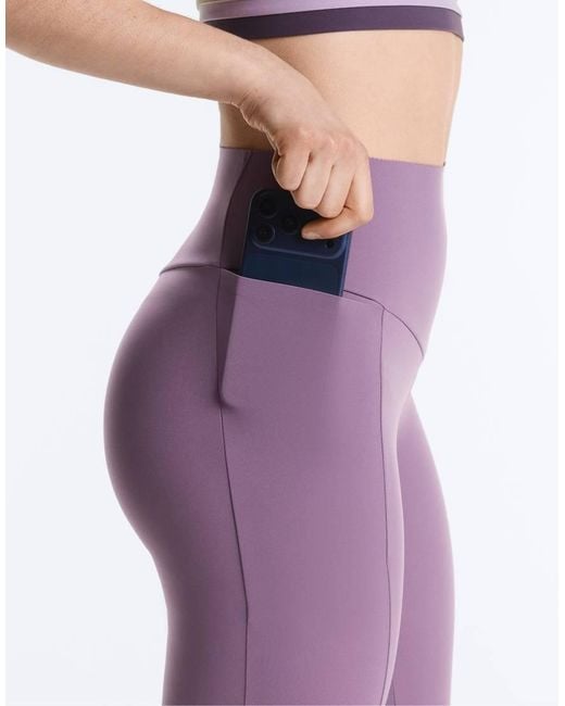 Oysho Purple Compressive Pocket High-rise 65cm Ankle-length leggings