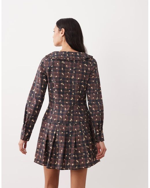 Miss Selfridge Multicolor Drop Waist Shirt Dress