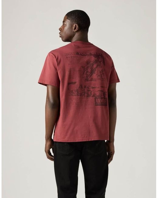 Camiseta Roja Holgada De Algodón Levi's de hombre de color Red