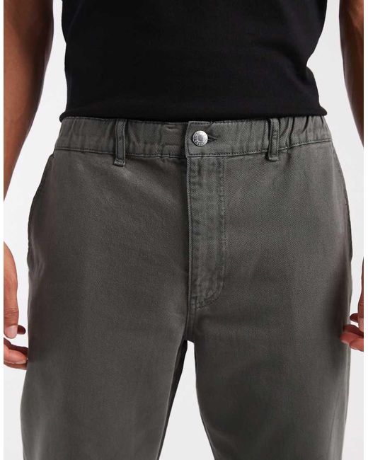 ASOS Gray Straight Fit Trousers for men