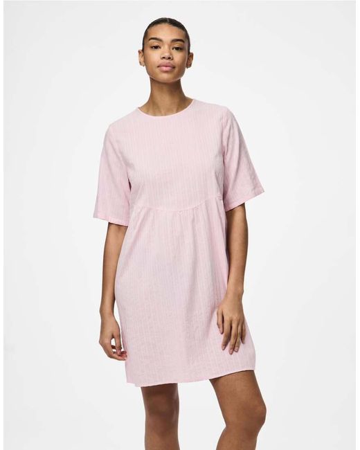 Top Color Spatola Rosata Con Fascette di Pieces in Pink