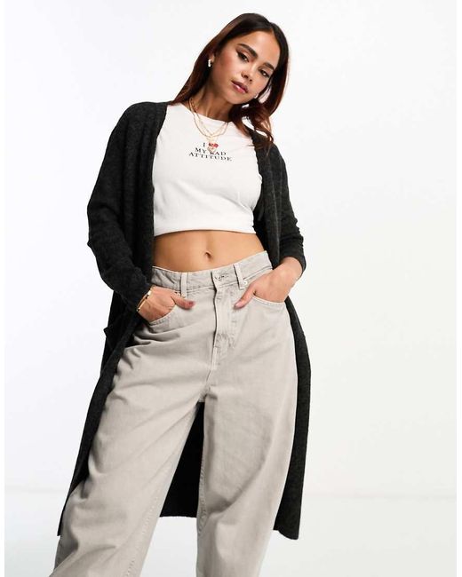 Vero Moda White Longline Chuck On Cardigan